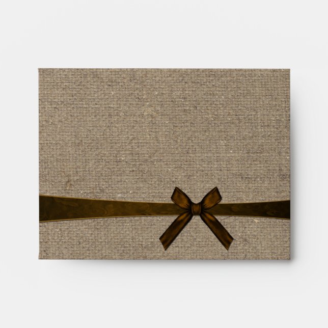 Rustic Burlap and Vintage Lace Note Envelope (Front)