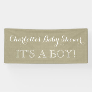 Rustic Burlap Baby Shower Sign Custom