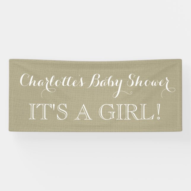 Rustic Burlap Baby Shower Sign Custom (Horizontal)