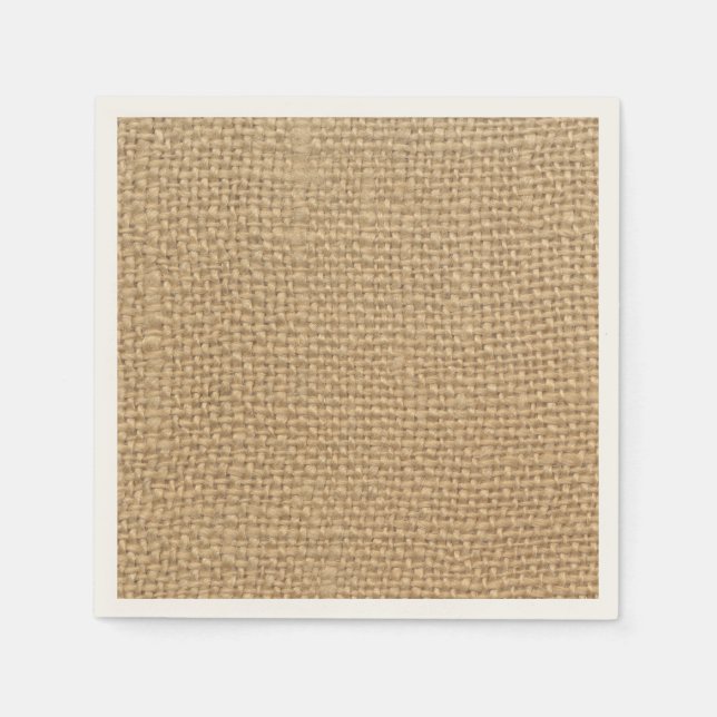 Rustic Burlap Background Napkin (Front)