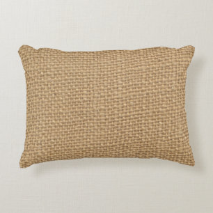 Rustic Burlap Background Printed Accent Pillow