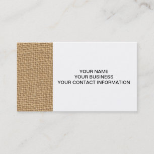 Rustic Burlap Background Printed Business Card