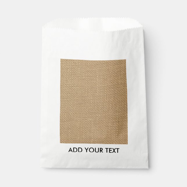 Rustic Burlap Background Printed Favour Bag (Front)
