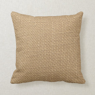 Rustic Burlap Background Printed Throw Pillow