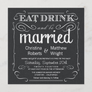 Rustic Burlap Black White Wedding Invitations