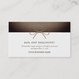 Rustic Burlap Bow, Discount Voucher