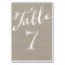 Rustic Burlap Chic Calligraphy Table Numbers