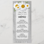 Rustic burlap daisy wedding menu daisy2<br><div class="desc">Add a personalized touch to your wedding decorations. Match your wedding menu or program to your wedding theme or colour scheme. Fully customizable,  click personalize to add or change text colour or size to your liking.</div>