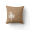 Rustic Burlap Dandelion Throw Pillow
