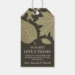 Rustic Burlap Fall Leaves Wedding Thank You Tags