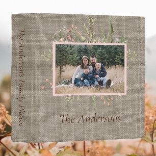Rustic Burlap Family Photo Nature Scrapbook Album Binder