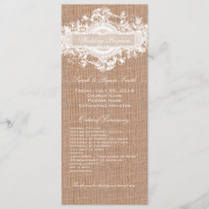 RUSTIC BURLAP FLORAL WEDDING PROGRAM