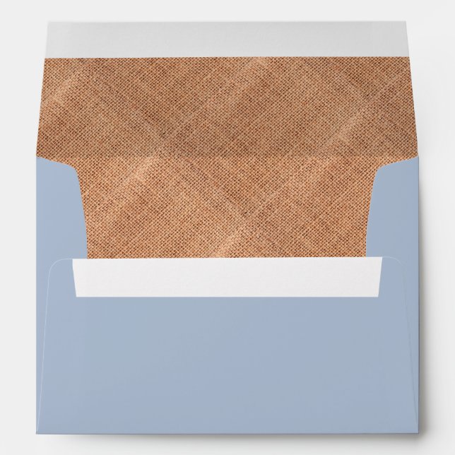 Rustic Burlap & Gingham Country Wedding Envelope (Back (Bottom))