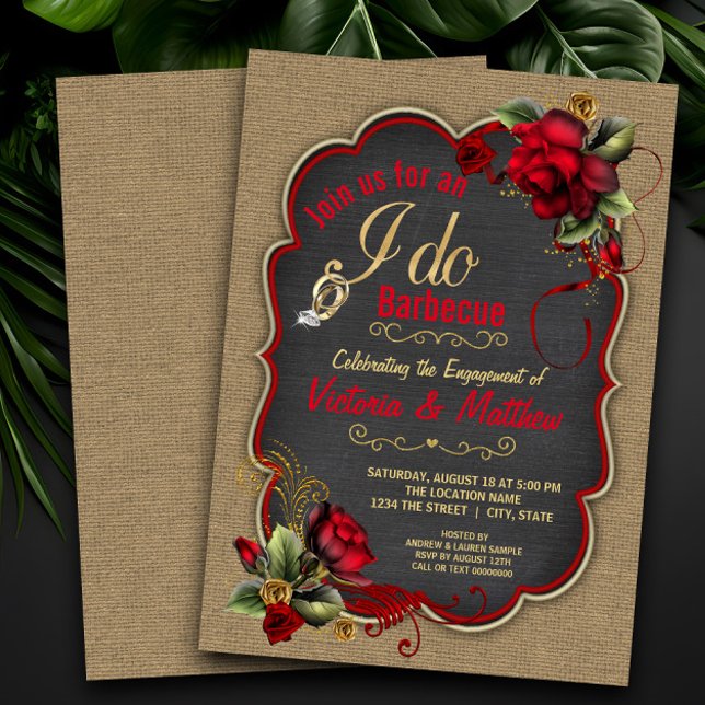 Rustic Burlap I Do BBQ Couples BBQ Shower Invitation (Creator Uploaded)