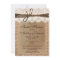 Rustic Burlap Lace Bridal Shower Invitations
