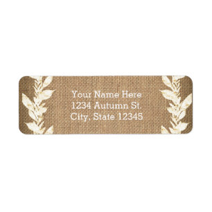 Rustic Burlap & Leaves Wedding Invitation