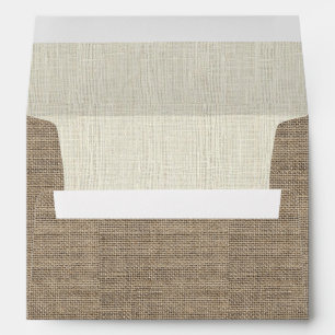 Rustic Burlap & Linen Elegant Wedding Envelope