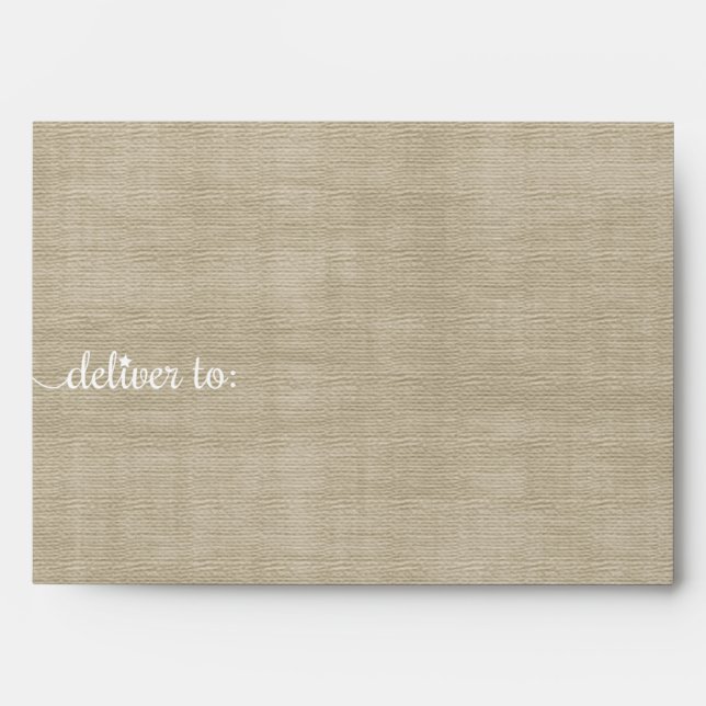 Rustic Burlap Linen Neutral Coordinating Envelope (Front)
