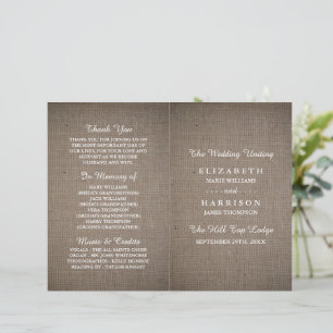 Rustic Burlap Mariage Bi-fold Modèle du programme