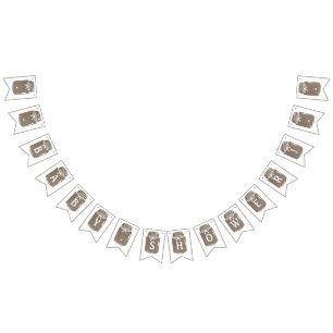 Rustic Burlap Mason Jar Baby Shower Bunting Flags