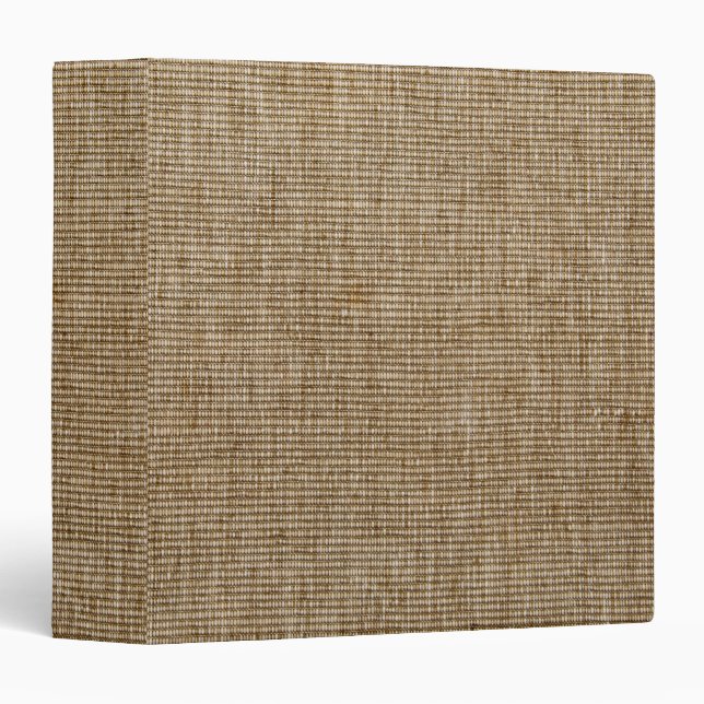 Rustic Burlap Nature Pattern 3-Ring Binder  (Front/Spine)