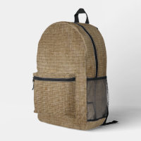 Rustic Burlap Nature Pattern Backpack – Boho 
