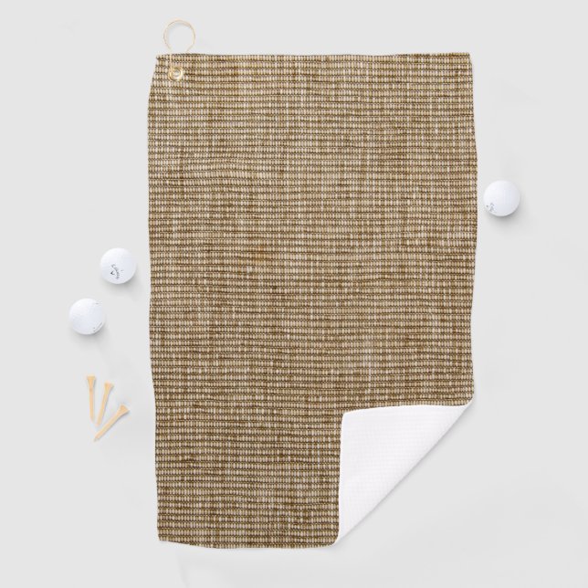 Rustic Burlap Nature Pattern Golf Towel – Earthy (InSitu)