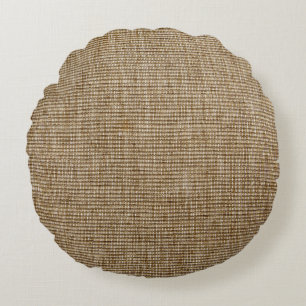 rustic burlap nature pattern round pillow