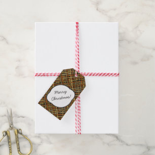 Rustic Burlap Pattern Grey with Text Greeting Gift Tags