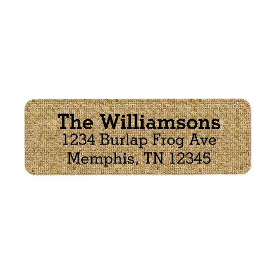Rustic Burlap Return Address Labels
