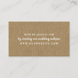 Rustic Burlap rsvp website card