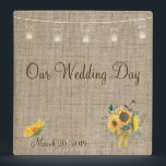 Rustic Burlap Sunflower Country Wedding Album Binder<br><div class="desc">This design may be personalized in the area provided by changing the photo and/or text. Or it can be customized by clicking Personalize this Template and then choosing the click to customize further option and delete or change the colour of the background, add text, change the text colour or style,...</div>