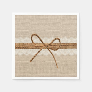 Rustic Burlap Twine Country Wedding Napkin