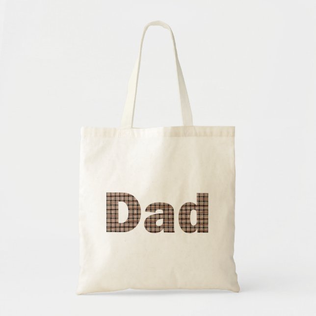 Rustic Burlap Weave Pattern Dad Tote Bags (Front)