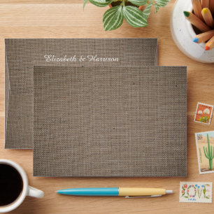 Rustic Burlap Wedding Envelope