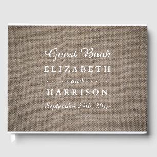 Rustic Burlap Wedding Guest Book