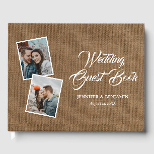 Rustic Burlap Wedding Photo Guest Book