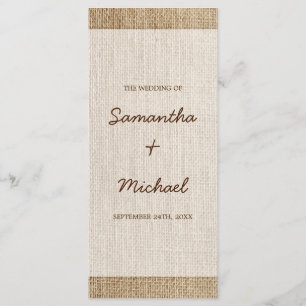 Rustic Burlap Wedding Program