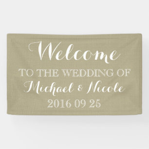 Rustic Burlap Wedding Welcome Sign Custom
