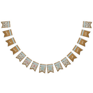 Rustic Burlap Wood Print It's A Boy Bunting Banner