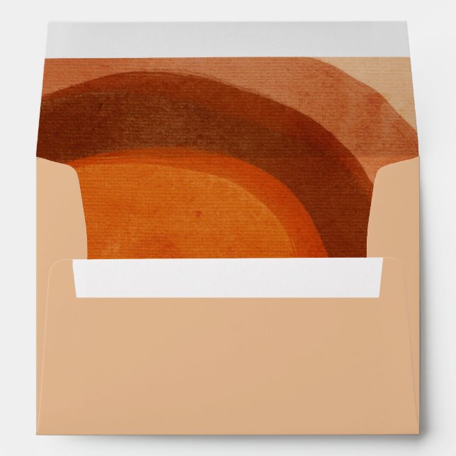 Rustic Burnt Orange Arch Modern Wedding Envelope (Back (Bottom))