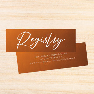 Rustic Burnt Orange Autumn Wedding Registry Insert