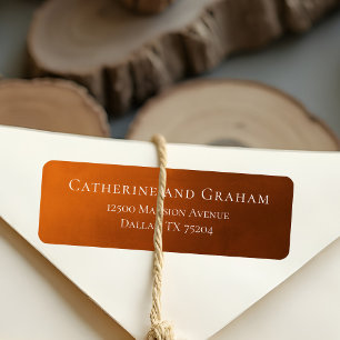 Rustic Burnt Orange Autumn Wedding Return Address