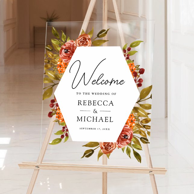 Rustic Burnt Orange Floral Wedding Welcome (Créateur téléchargé)
