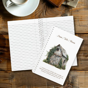 Rustic Business Personalized Medium Spiral Notebook
