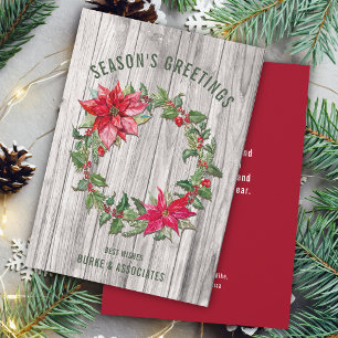 Rustic Business Season's Greetings Personalized Holiday Card