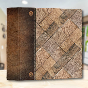 Rustic Butcher Block Leather Photo Album Binder