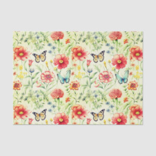 Rustic Butterflies and Flowers Decoupage Paper