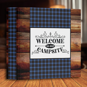 Rustic Cabin Blue Plaid Welcome to Our Campsite Binder