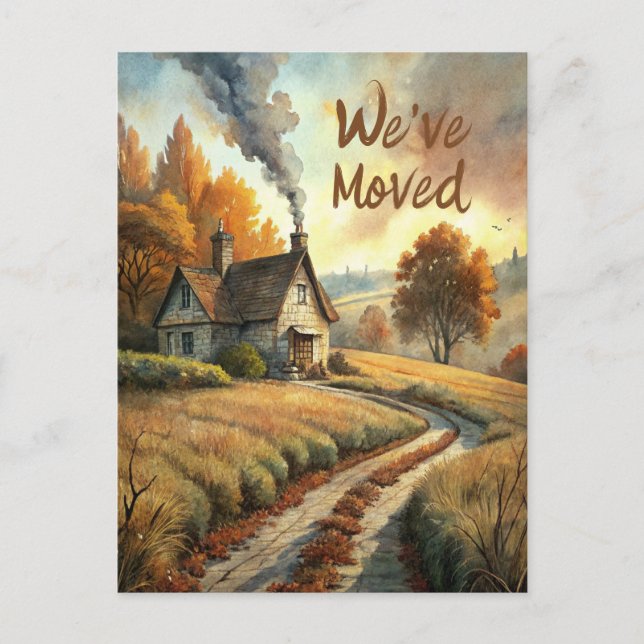 Rustic Cabin Country Home New Address We've Moved Postcard (Front)